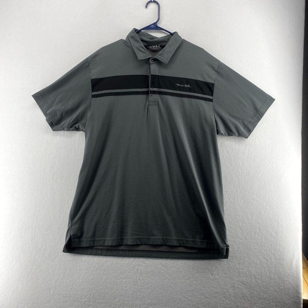 Travis Matthew Embroidered Gray and Black Polo Mens Size XXL